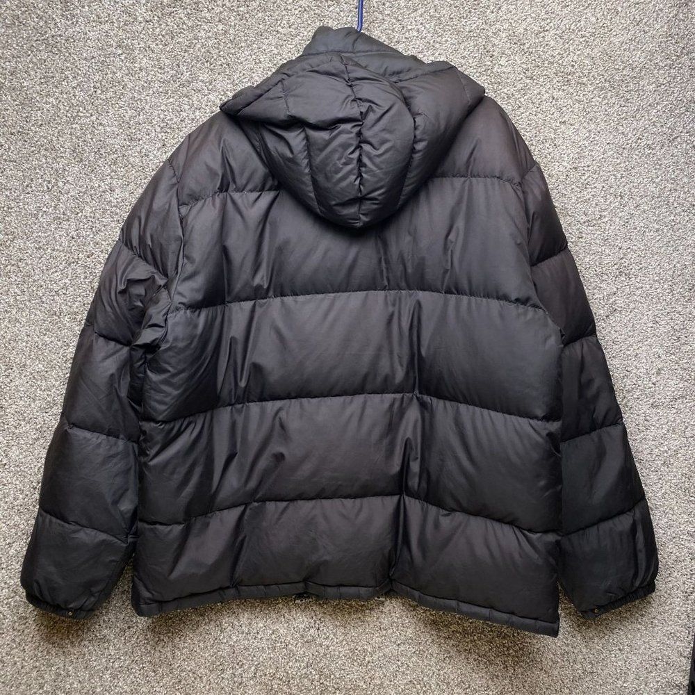 Ralph Lauren Polo Down Puffer Winter Jacket Mens XL Black Full Zip Snap Hood - Picture 2 of 11